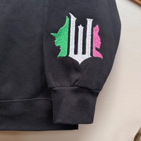 NWT Wicked Women's Embroidered Full Zip Hoodie Sweatshirt Black M Style 6QSJ001 - Picture 7 of 14